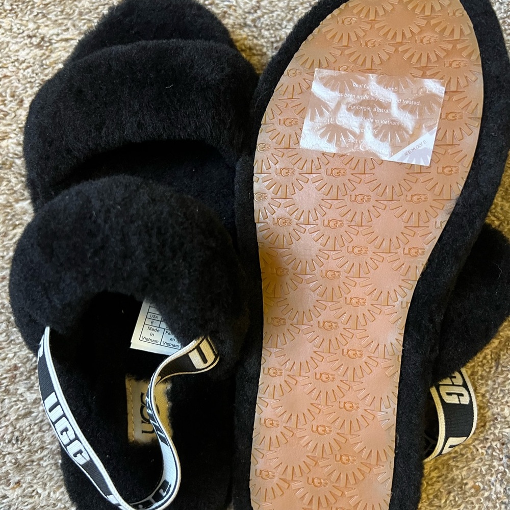 UGG Black Oh Yeah Slipper, Brand New Size 6 - Picture 5 of 5